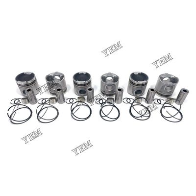 New 6PCS Piston With Rings For Cummins K19 Excavator Parts