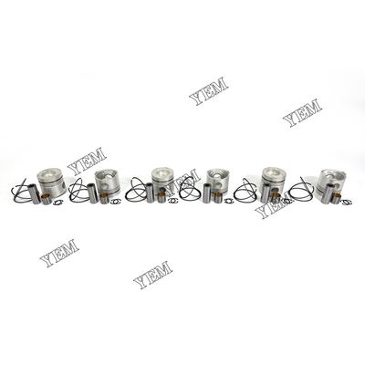 New 6PCS For Nissan NE6 Excavator Diesel Engine Piston With Rings