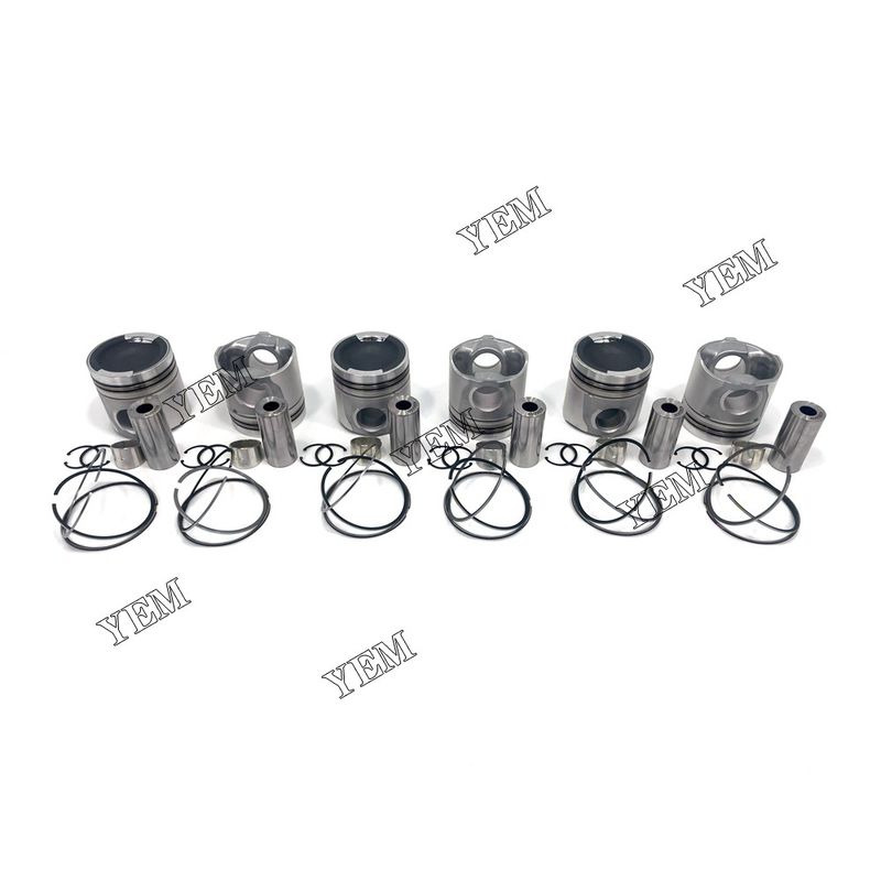 New 6PCS Piston With Rings For Cummins K19 Excavator Parts