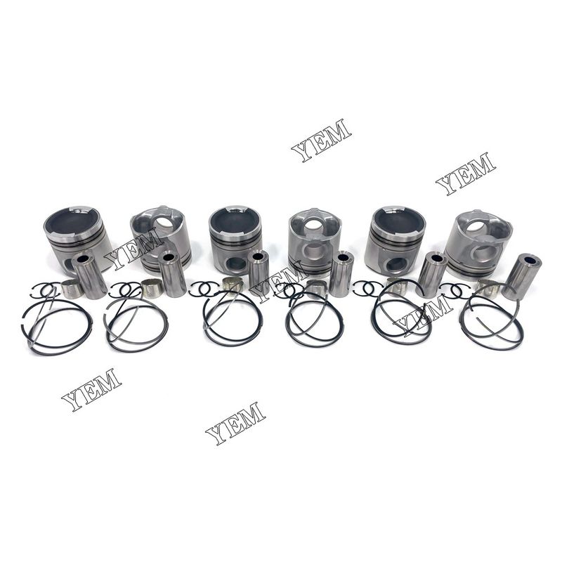 New 6PCS Piston With Rings For Cummins K19 Excavator Parts