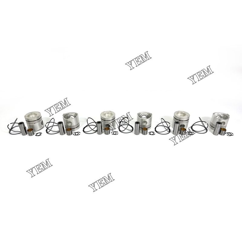 New 6PCS For Nissan NE6 Excavator Diesel Engine Piston With Rings