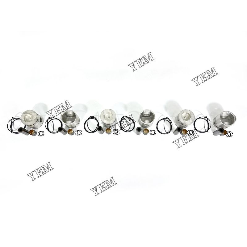 New 6PCS For Nissan NE6 Excavator Diesel Engine Piston With Rings